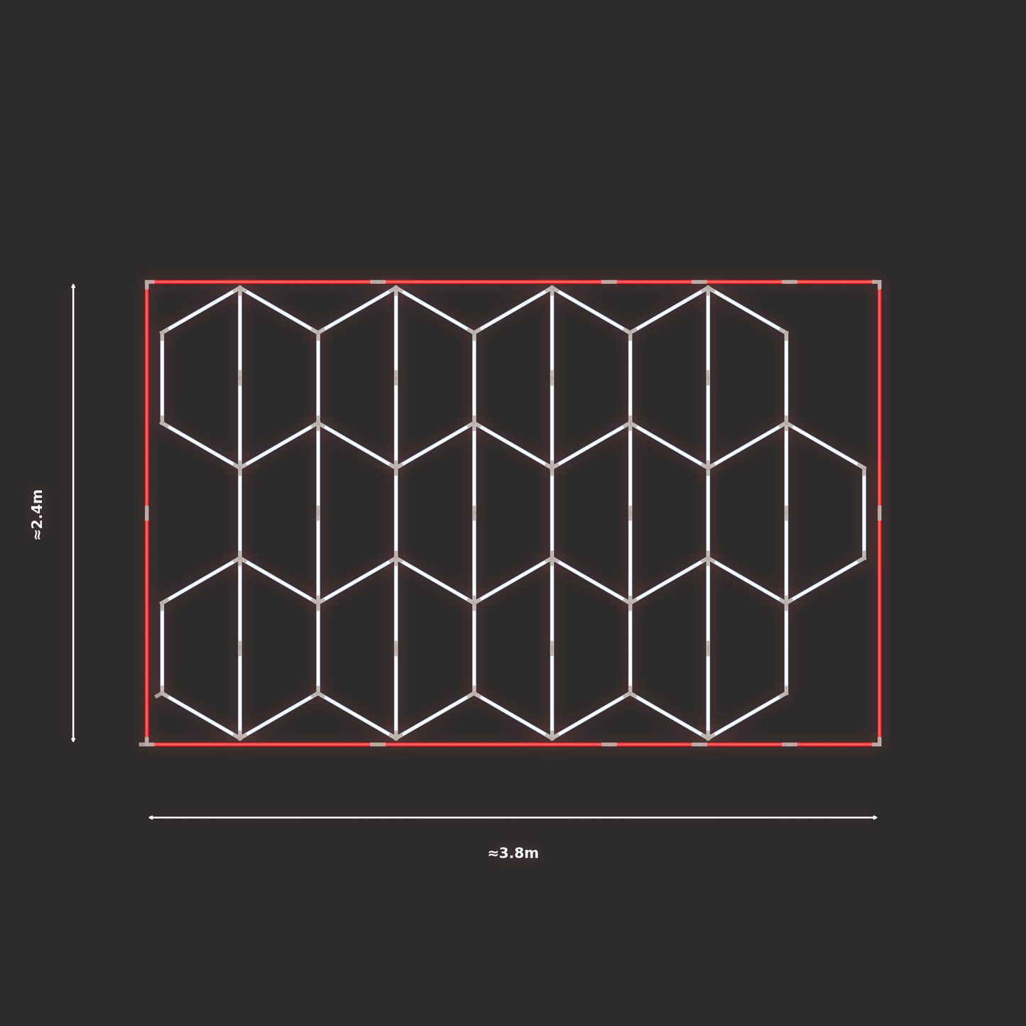ULTRABEAM LED Light Kit Hex Vertical 3.7x2.4m 438W — Red