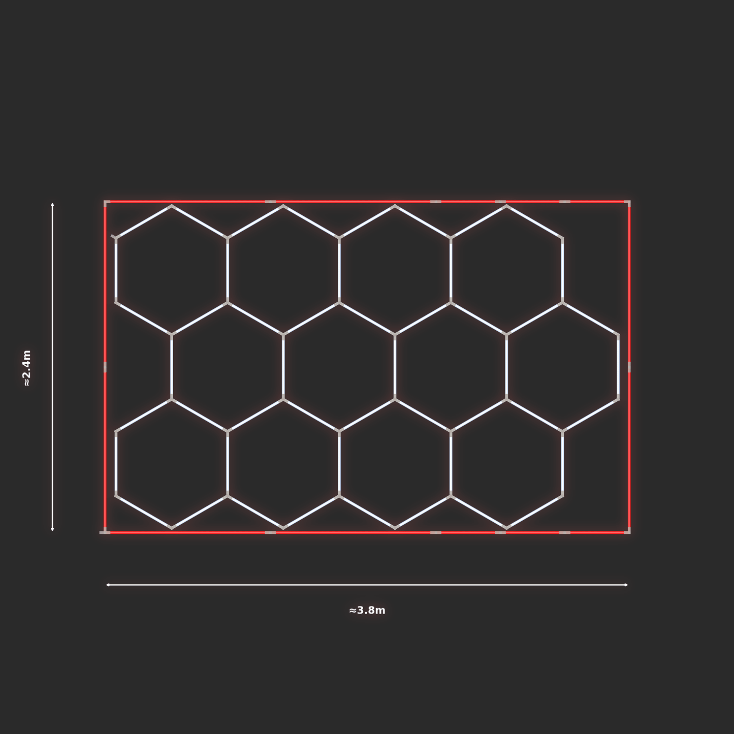 ULTRABEAM LED Light Kit Hex Classic 2.4x3.7m 294W — Red