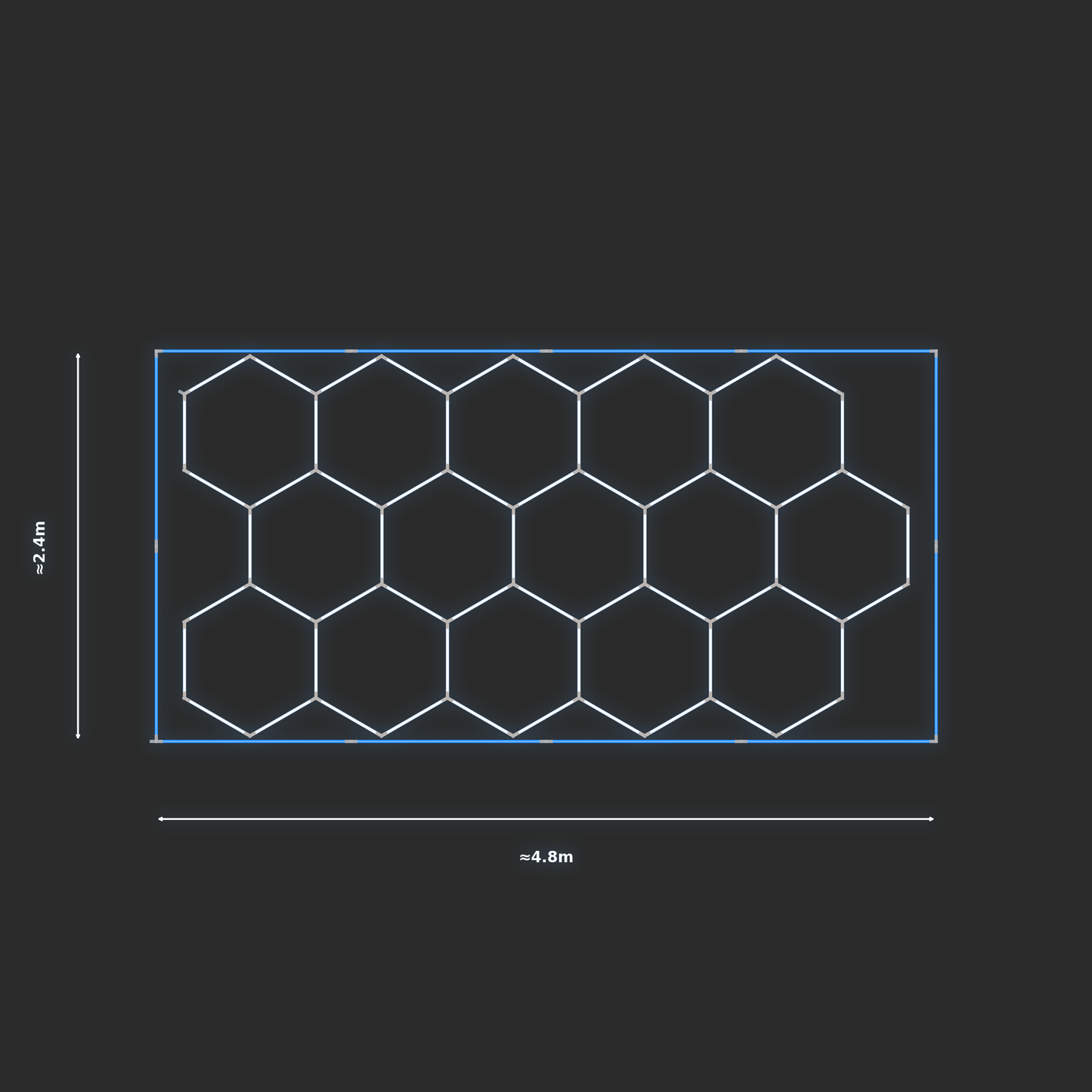 ULTRABEAM LED Light Kit Hex Classic 2.4x4.5m 360W — Blue