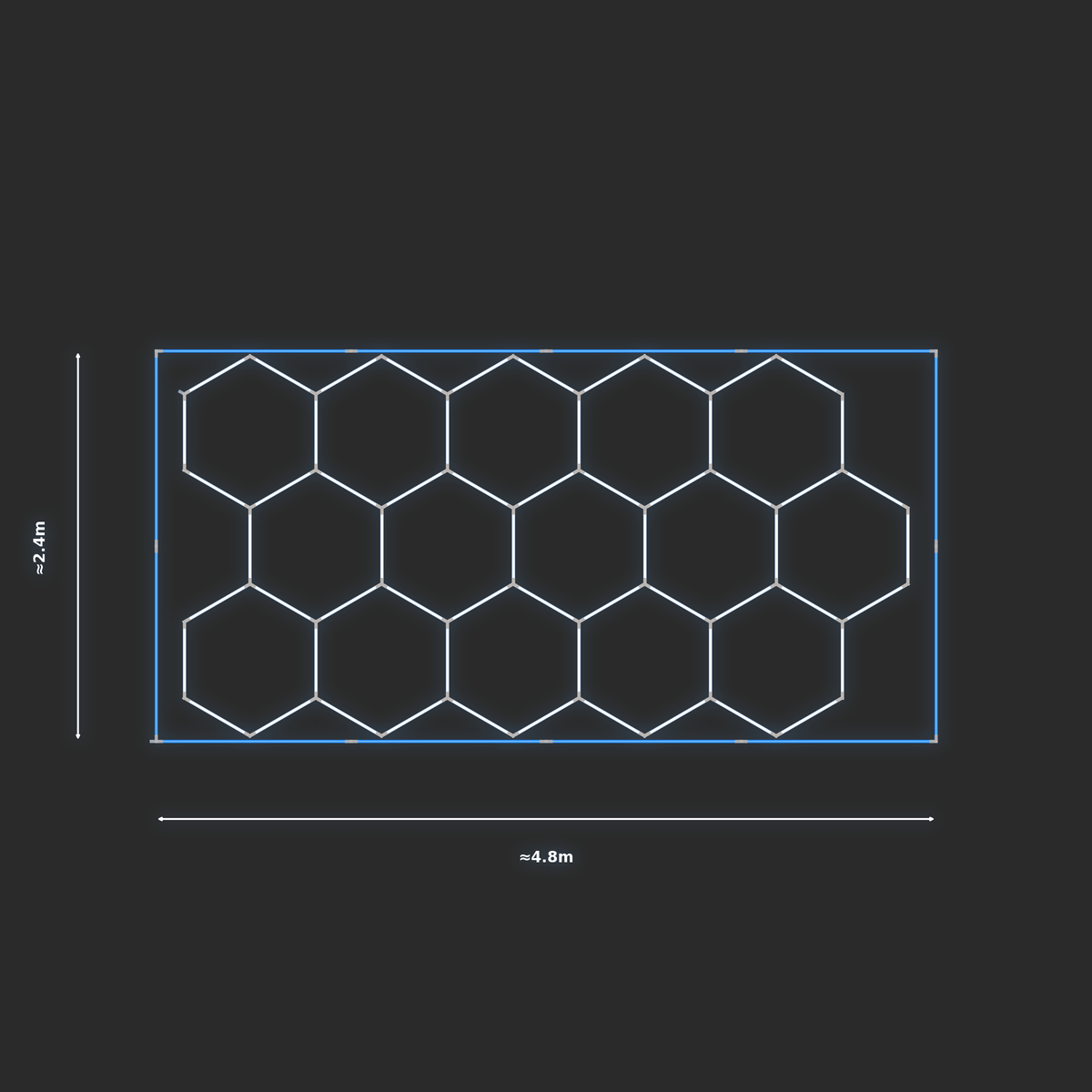 ULTRABEAM LED Light Kit Hex Classic 2.4x4.5m 360W — Blue