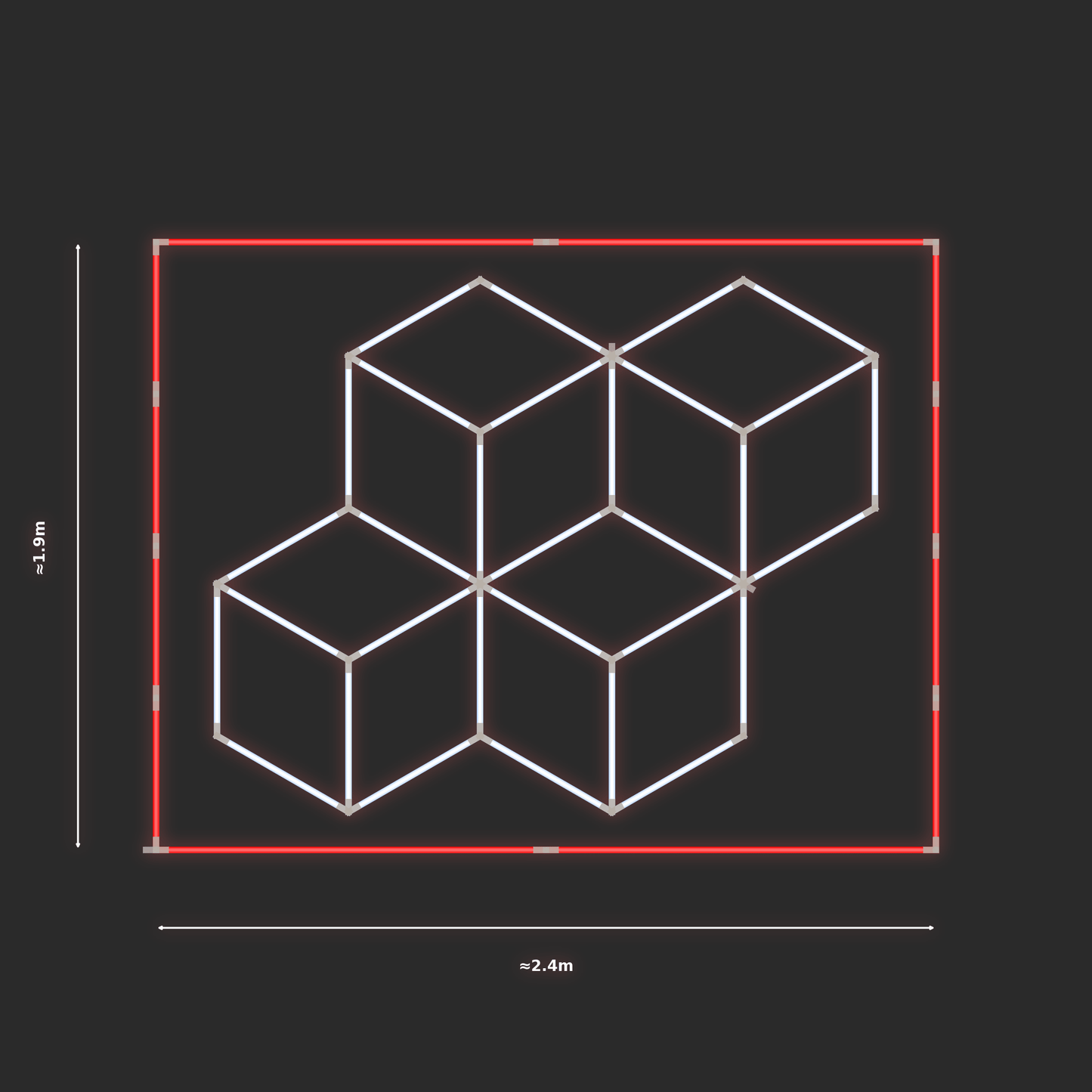 ULTRABEAM LED Light Kit Cube 2.1x1.7m 186W — Red