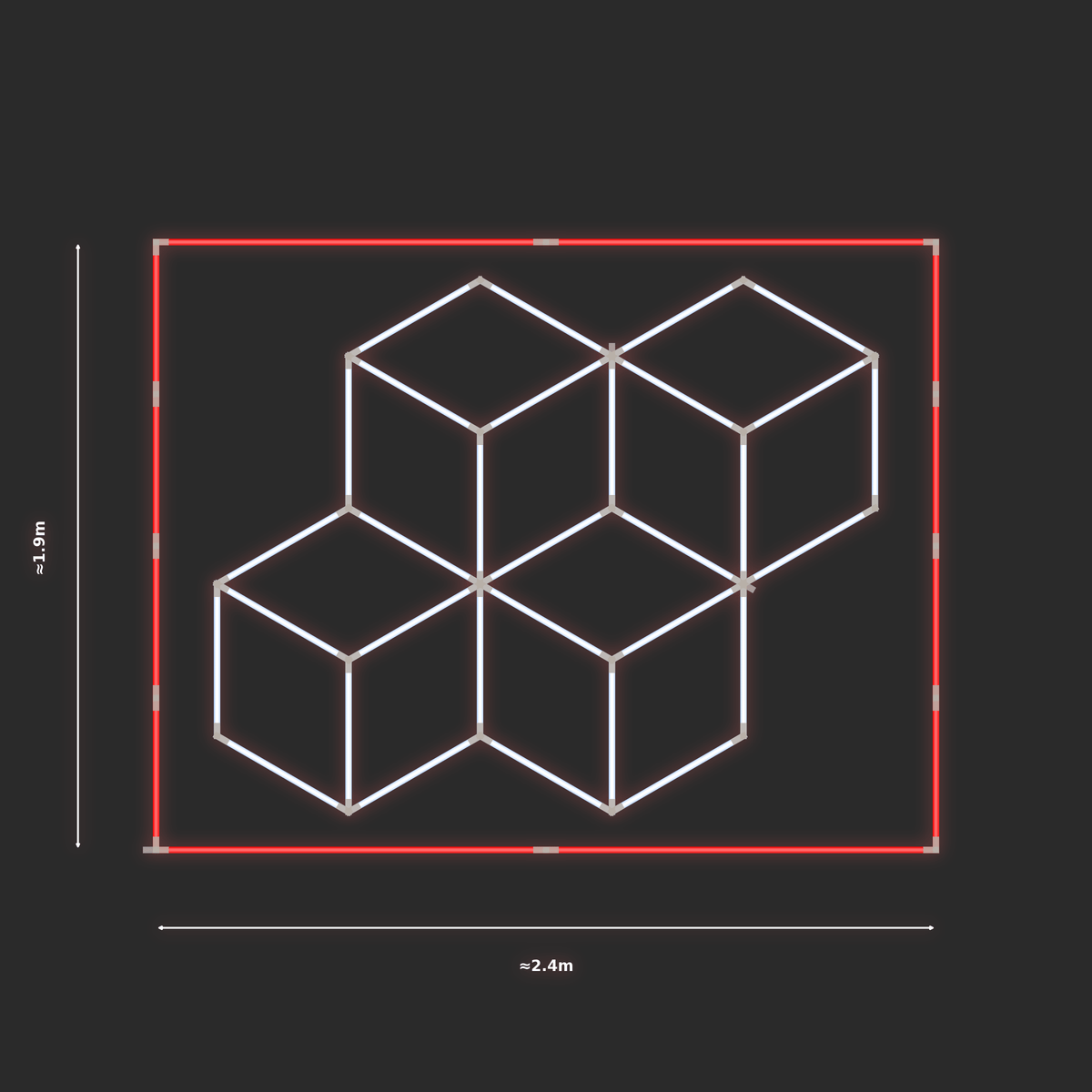 ULTRABEAM LED Light Kit Cube 2.1x1.7m 186W — Red
