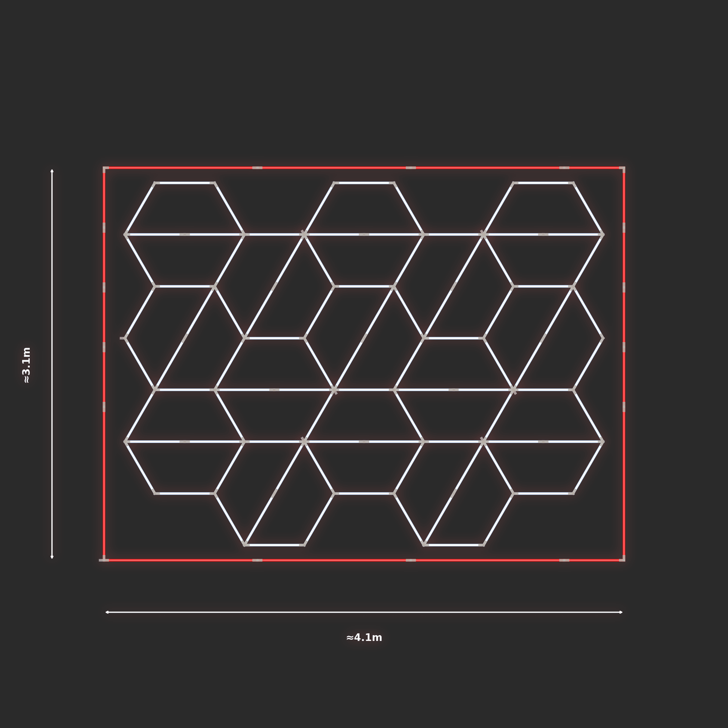 ULTRABEAM LED Light Kit Hex Alternating 2.9x3.8m 540W — Red