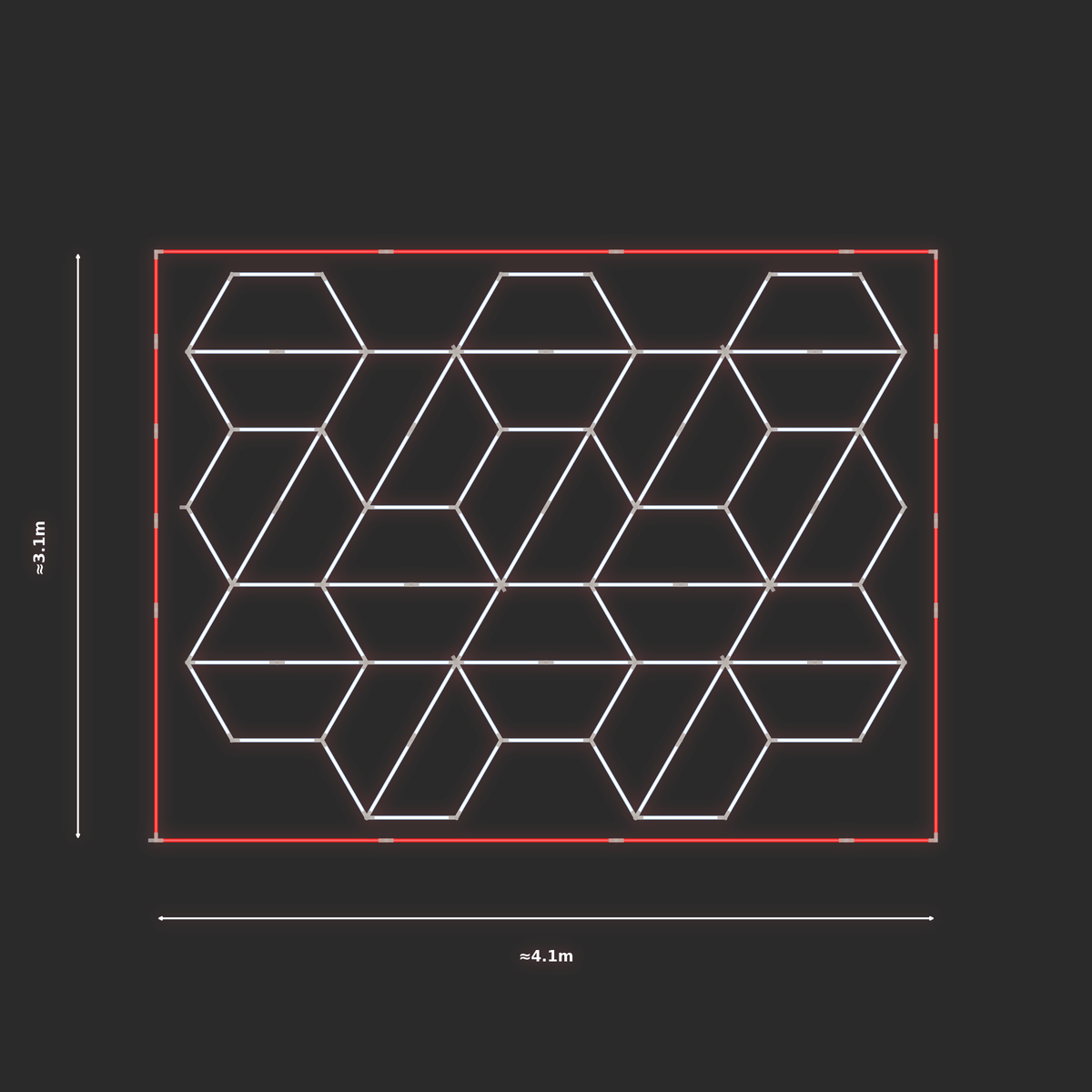 ULTRABEAM LED Light Kit Hex Alternating 2.9x3.8m 540W — Red