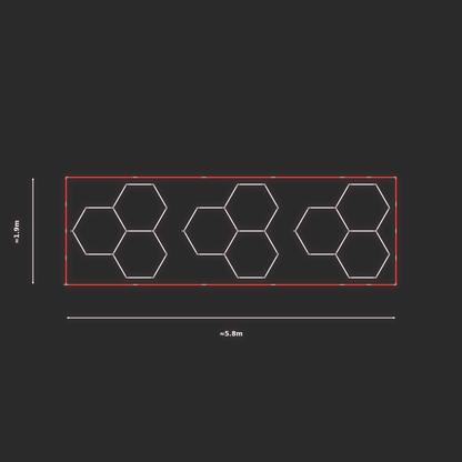 ULTRABEAM LED Light Kit Hex Classic 1.7x1.7m 90W — Red, 3-pack