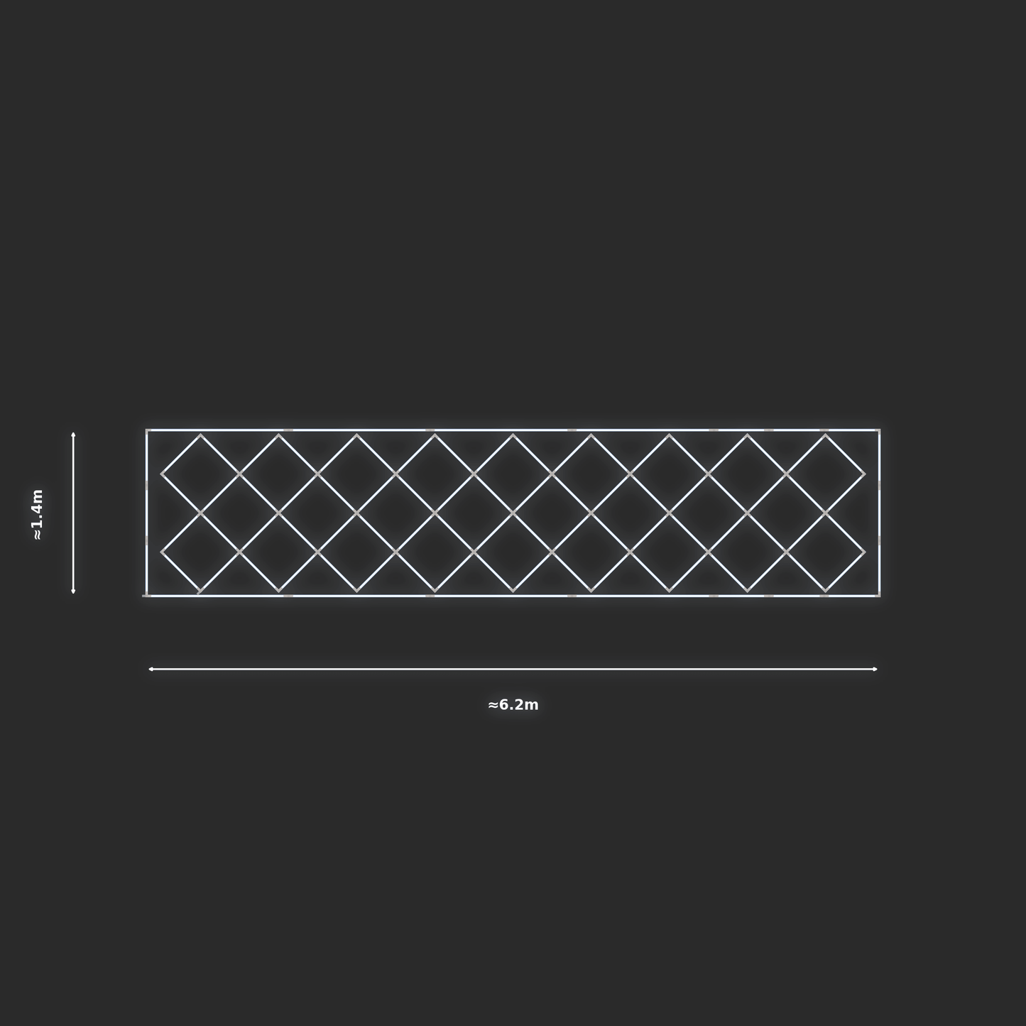 ULTRABEAM LED Light Kit Rect Offset 6x1.4m 432W — Cool White