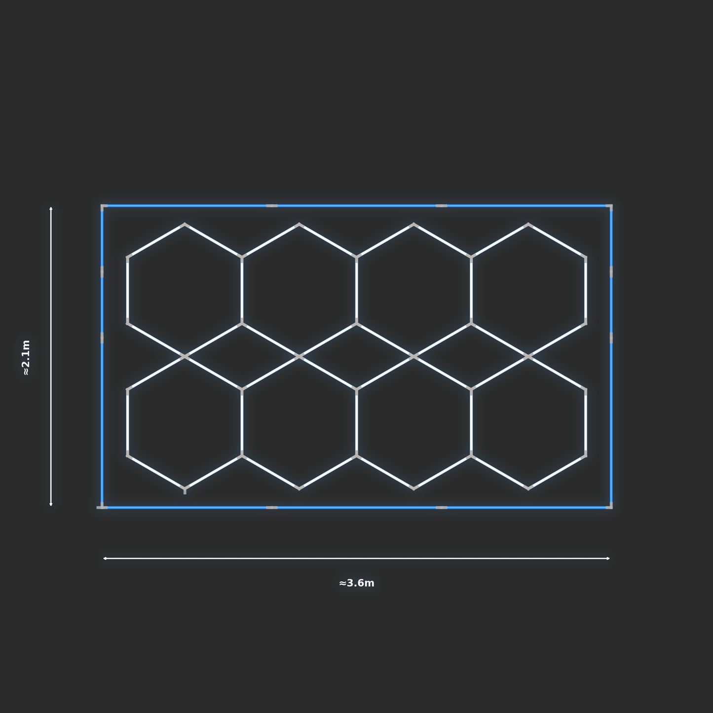 ULTRABEAM LED Light Kit Hex Parallel 3.3x1.9m 252W — Blue