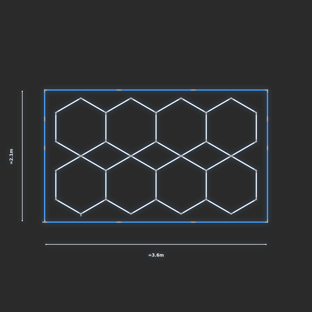 ULTRABEAM LED Light Kit Hex Parallel 3.3x1.9m 252W — Blue