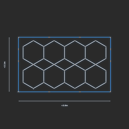 ULTRABEAM LED Light Kit Hex Parallel 3.3x1.9m 252W — Blue
