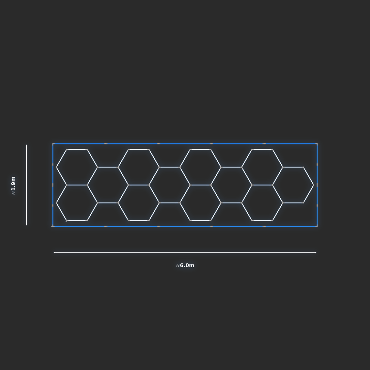 ULTRABEAM LED Light Kit Hex Classic 5.9x1.7m 324W — Blue