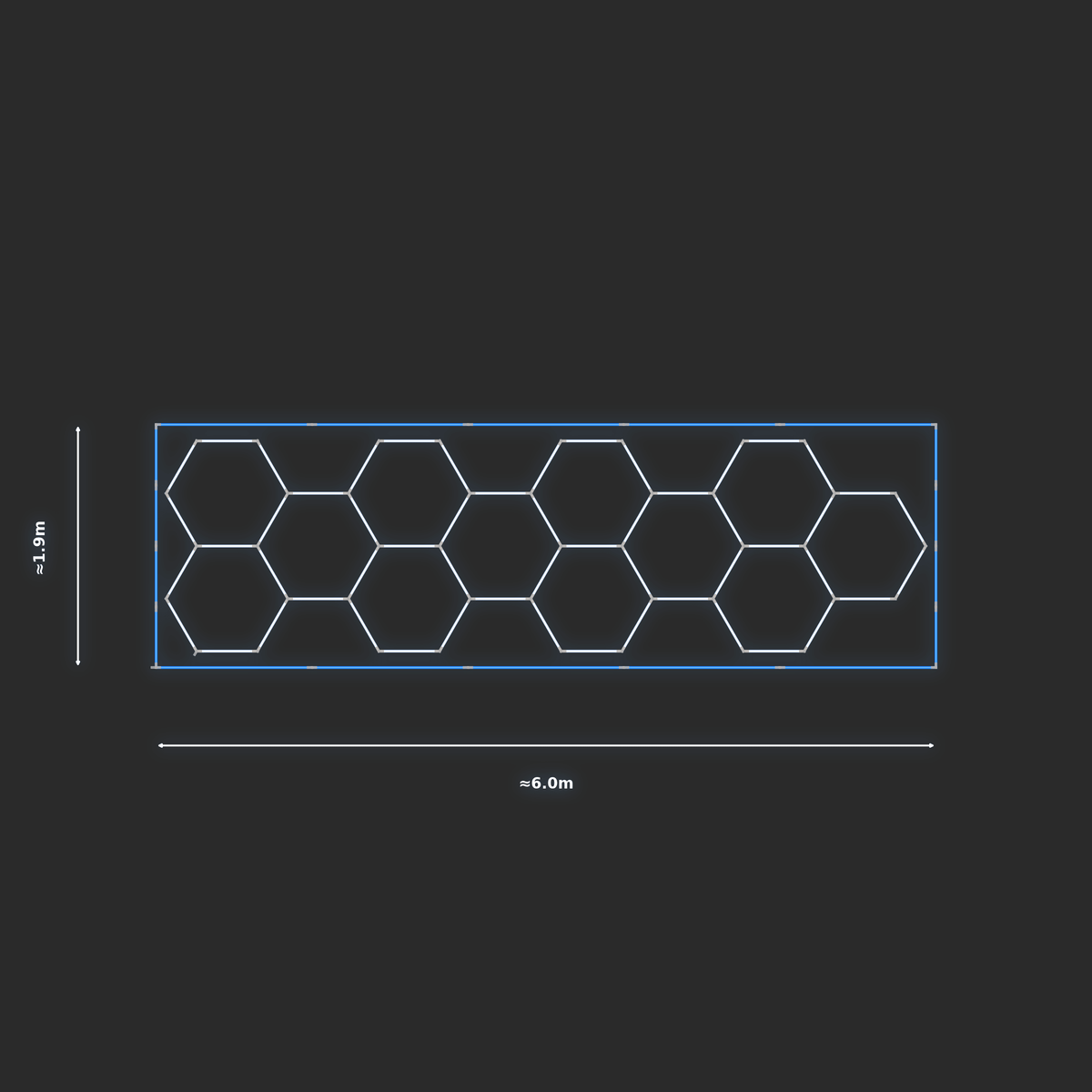 ULTRABEAM LED Light Kit Hex Classic 5.9x1.7m 324W — Blue