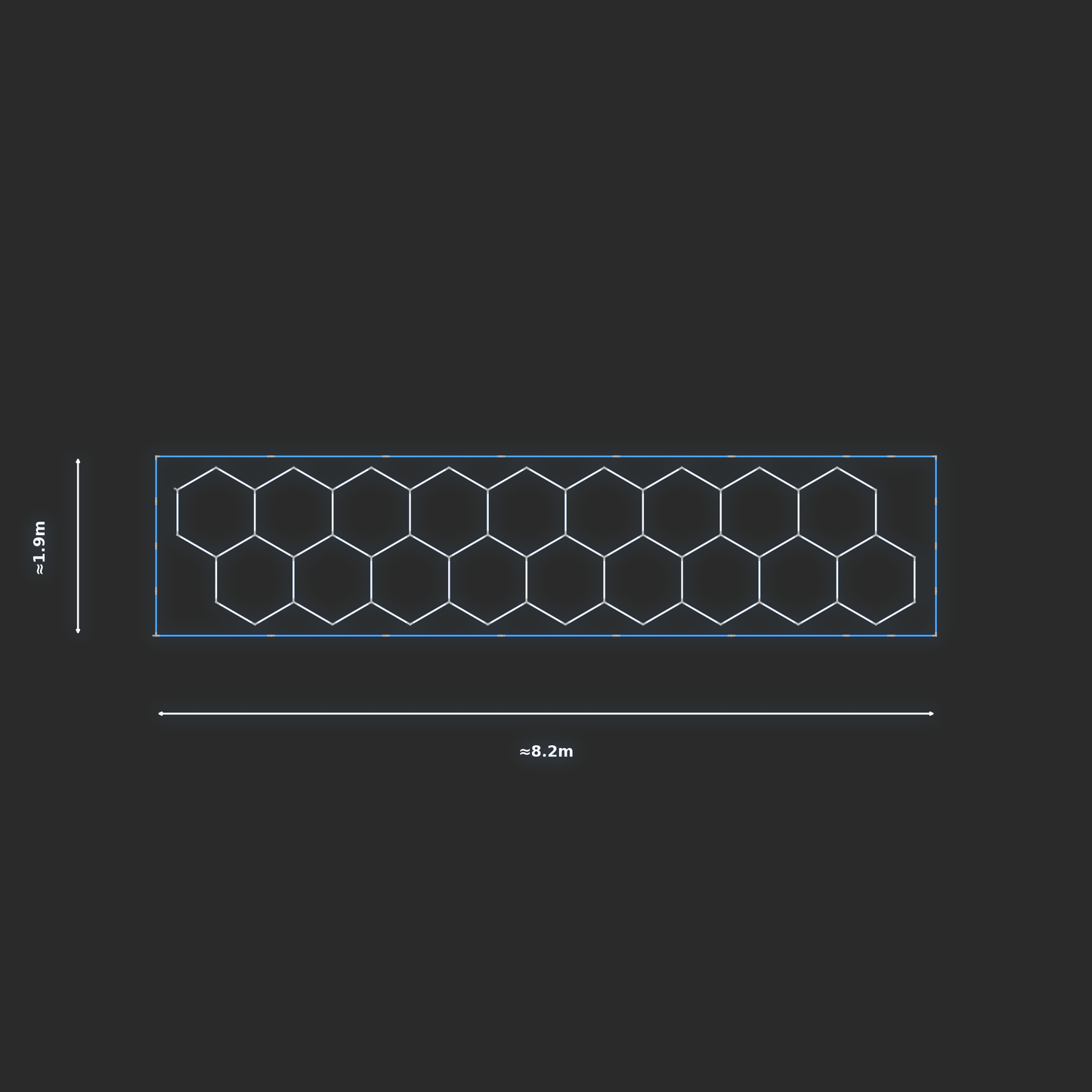ULTRABEAM LED Light Kit Hex Classic 1.7x7.7m 450W — Blue