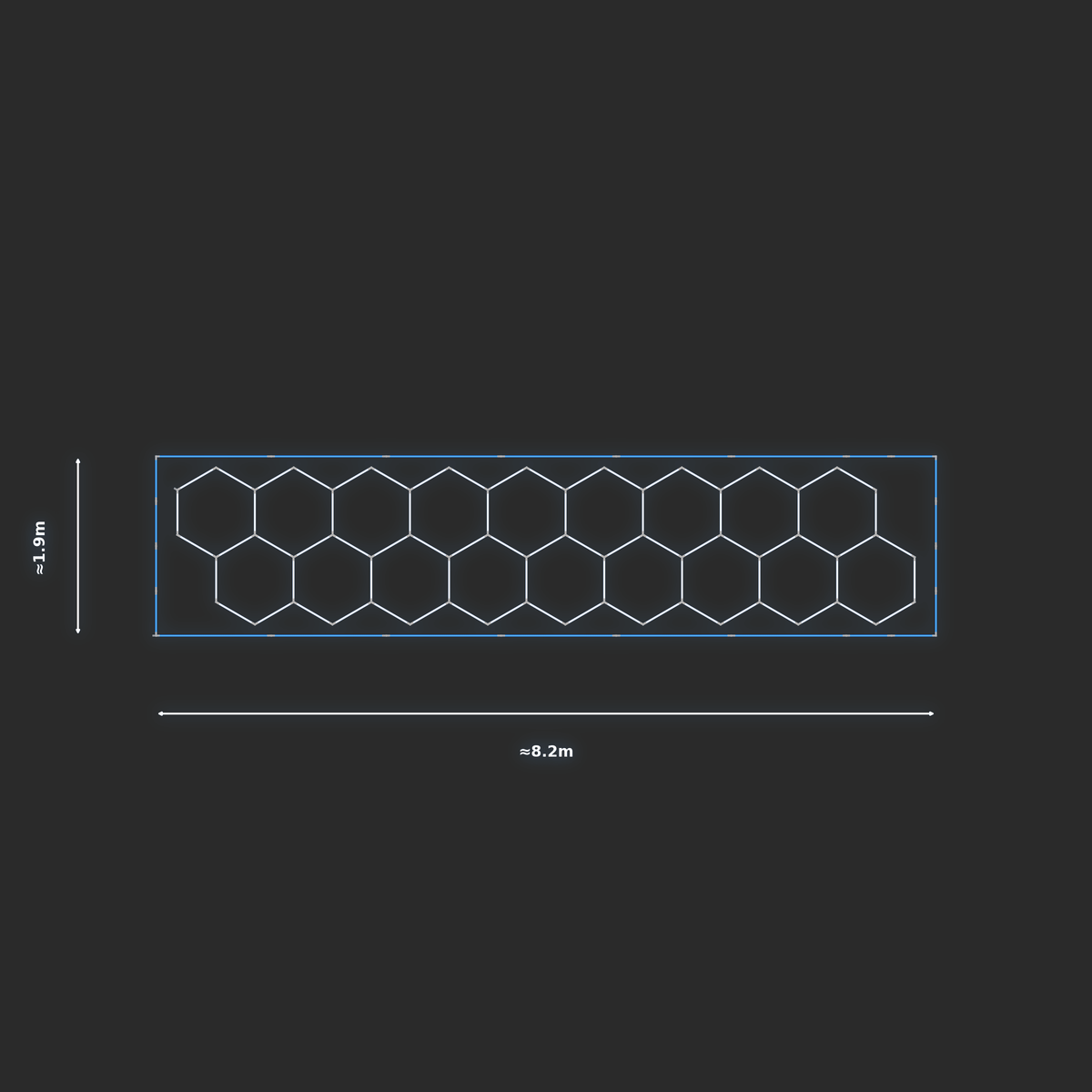 ULTRABEAM LED Light Kit Hex Classic 1.7x7.7m 450W — Blue