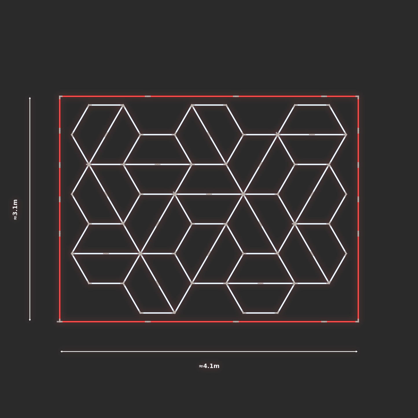 ULTRABEAM LED Light Kit Hex Rotating 2.9x3.8m 540W — Red