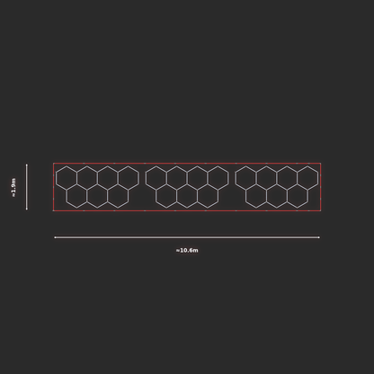 ULTRABEAM LED Light Kit Hex Classic 1.7x3.3m 186W — Red, 3-pack
