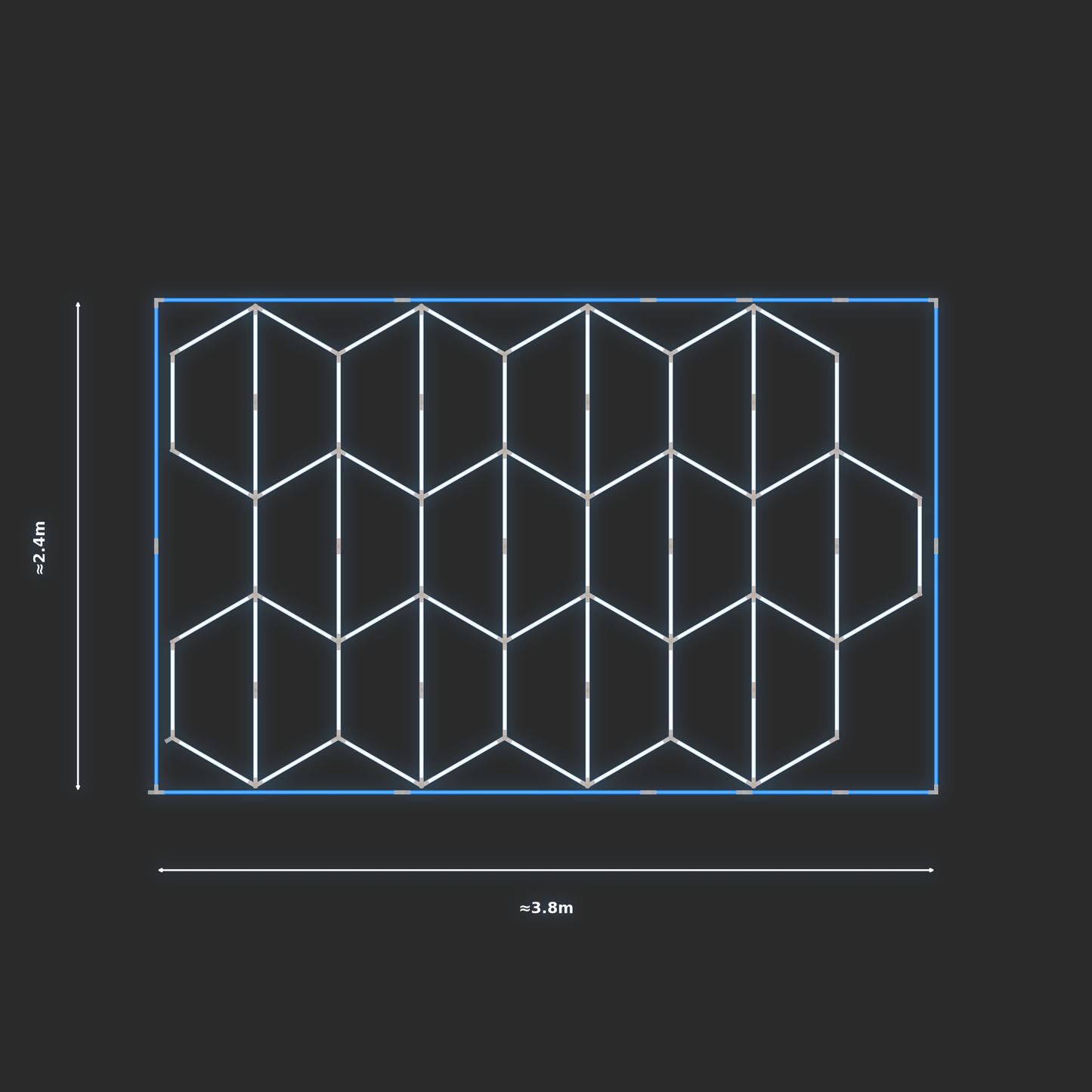 ULTRABEAM LED Light Kit Hex Vertical 3.7x2.4m 438W — Blue