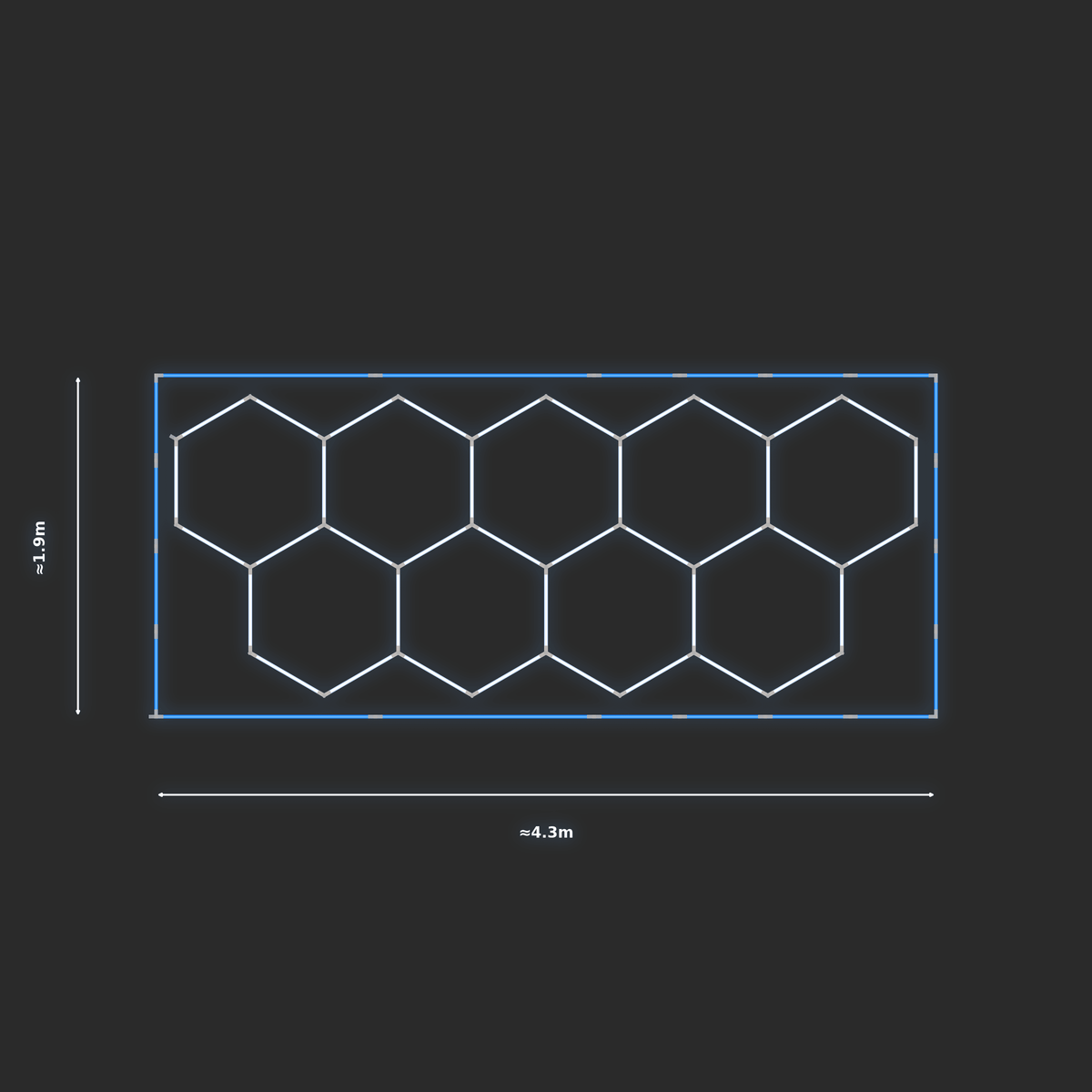 ULTRABEAM LED Light Kit Hex Classic 1.7x4.1m 234W — Blue