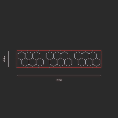 ULTRABEAM LED Light Kit Hex Classic 1.7x2.9m 162W — Red, 3-pack