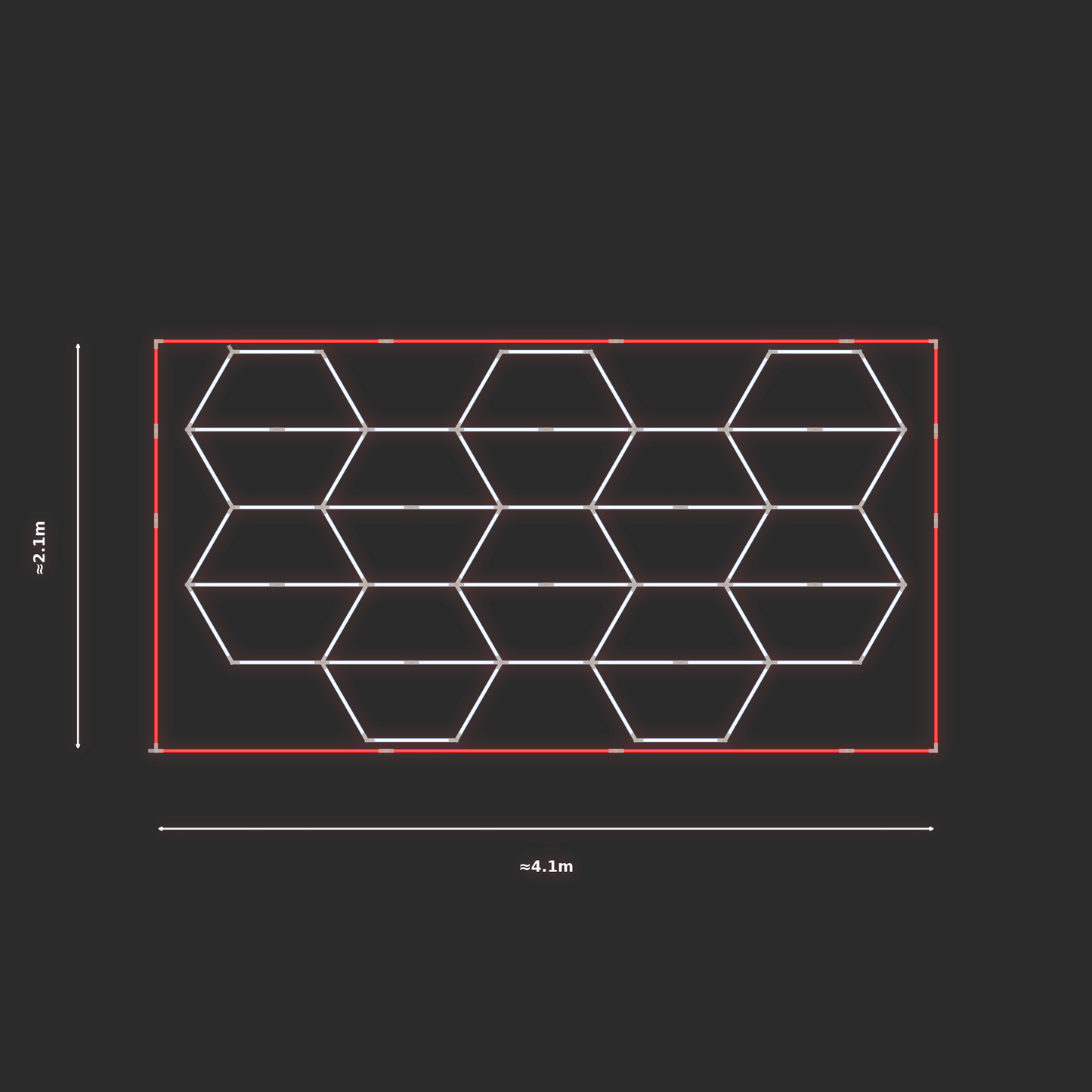 ULTRABEAM LED Light Kit Hex Vertical 2.1x3.8m 378W — Red
