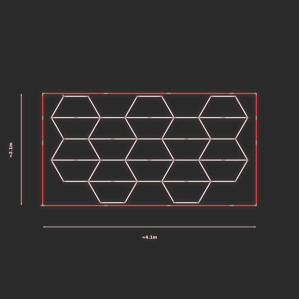 ULTRABEAM LED Light Kit Hex Vertical 2.1x3.8m 378W — Red