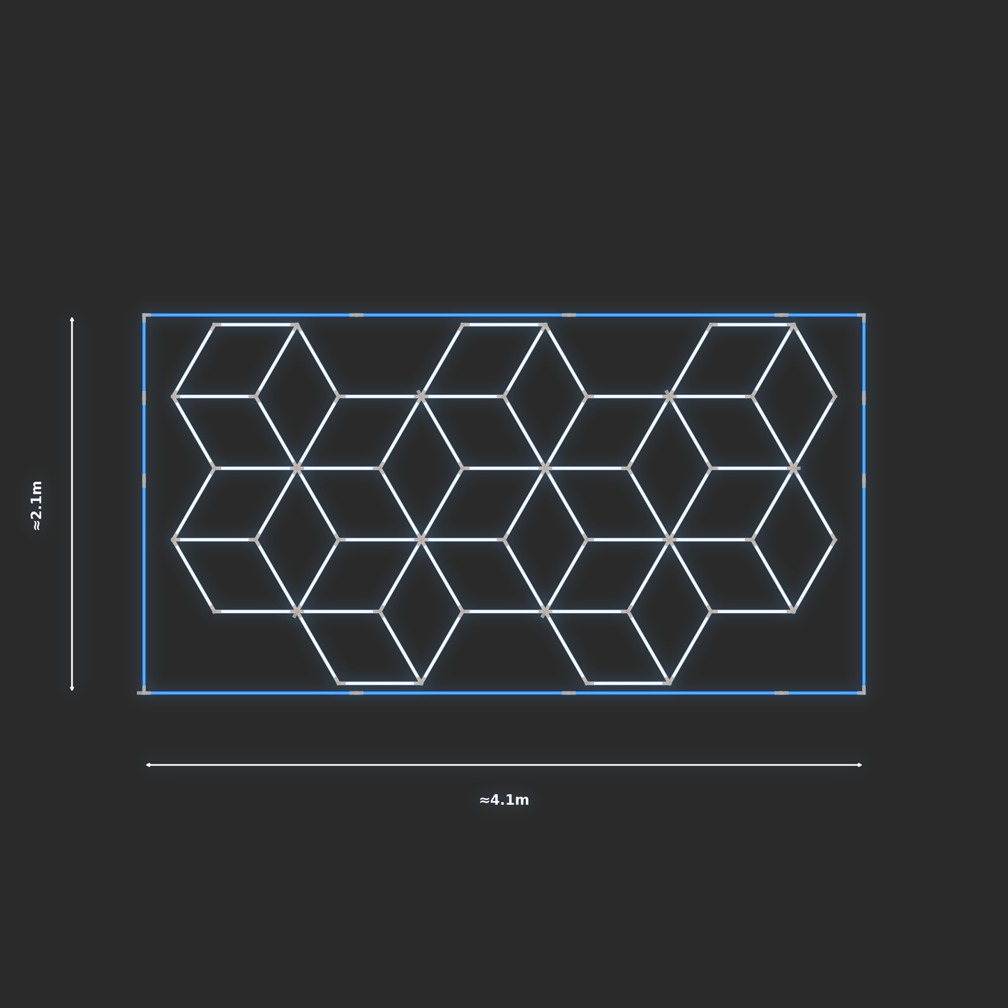 ULTRABEAM LED Light Kit Cube 2.1x3.8m 438W — Blue