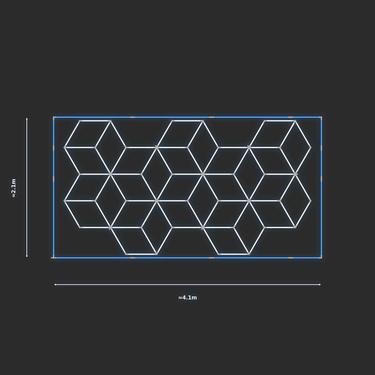 ULTRABEAM LED Light Kit Cube 2.1x3.8m 438W — Blue
