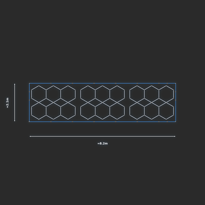 ULTRABEAM LED Light Kit Hex Parallel 2.5x1.9m 192W (Pack of 3) — Blue, 3-pack