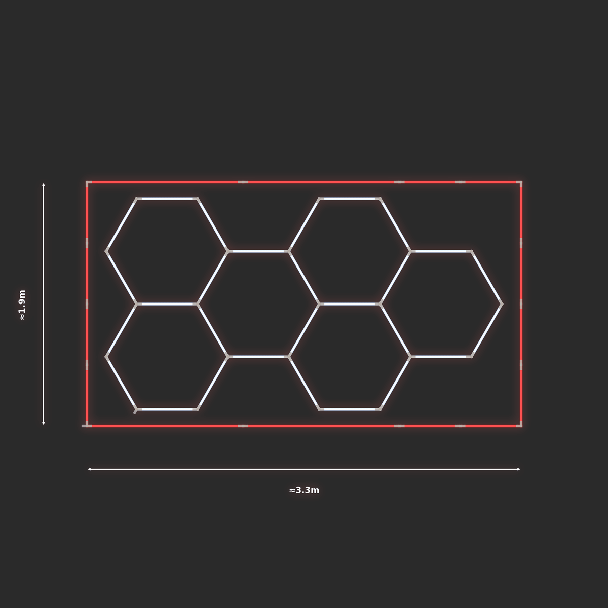 ULTRABEAM LED Light Kit Hex Classic 3.1x1.7m 168W — Red