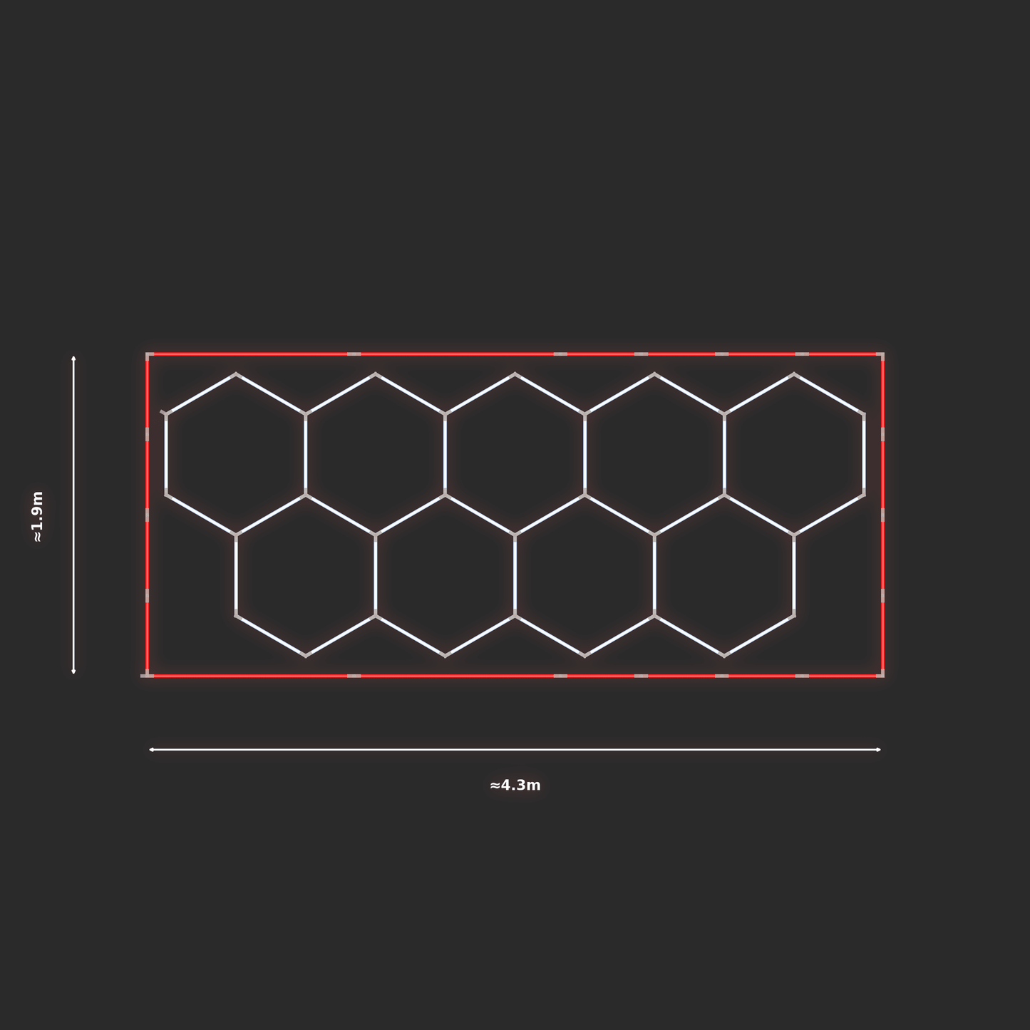 ULTRABEAM LED Light Kit Hex Classic 1.7x4.1m 234W — Red