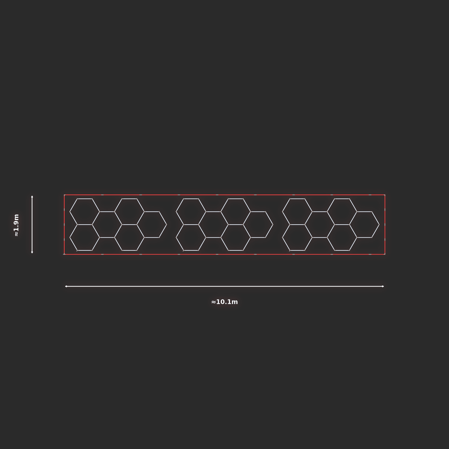 ULTRABEAM LED Light Kit Hex Classic 3.1x1.7m 168W — Red, 3-pack