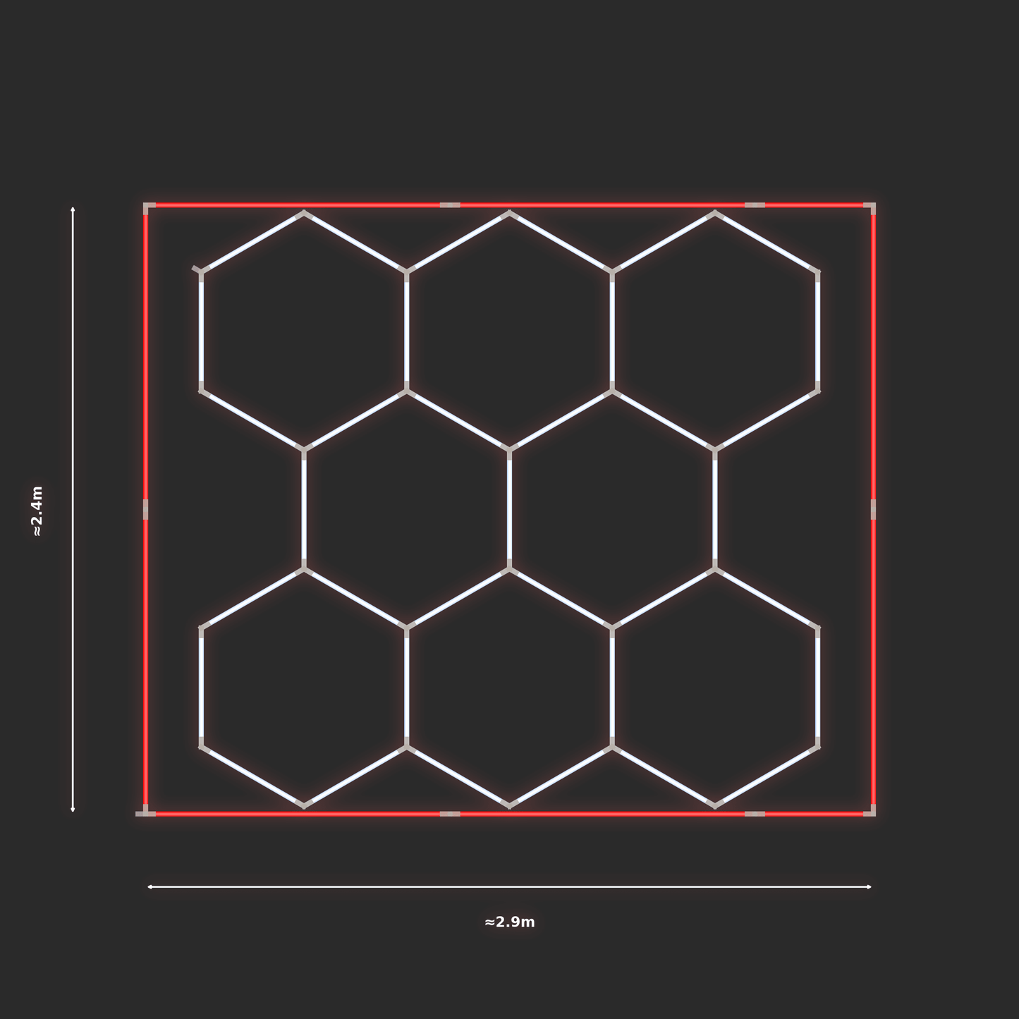 ULTRABEAM LED Light Kit Hex Classic 2.4x2.5m 210W — Red