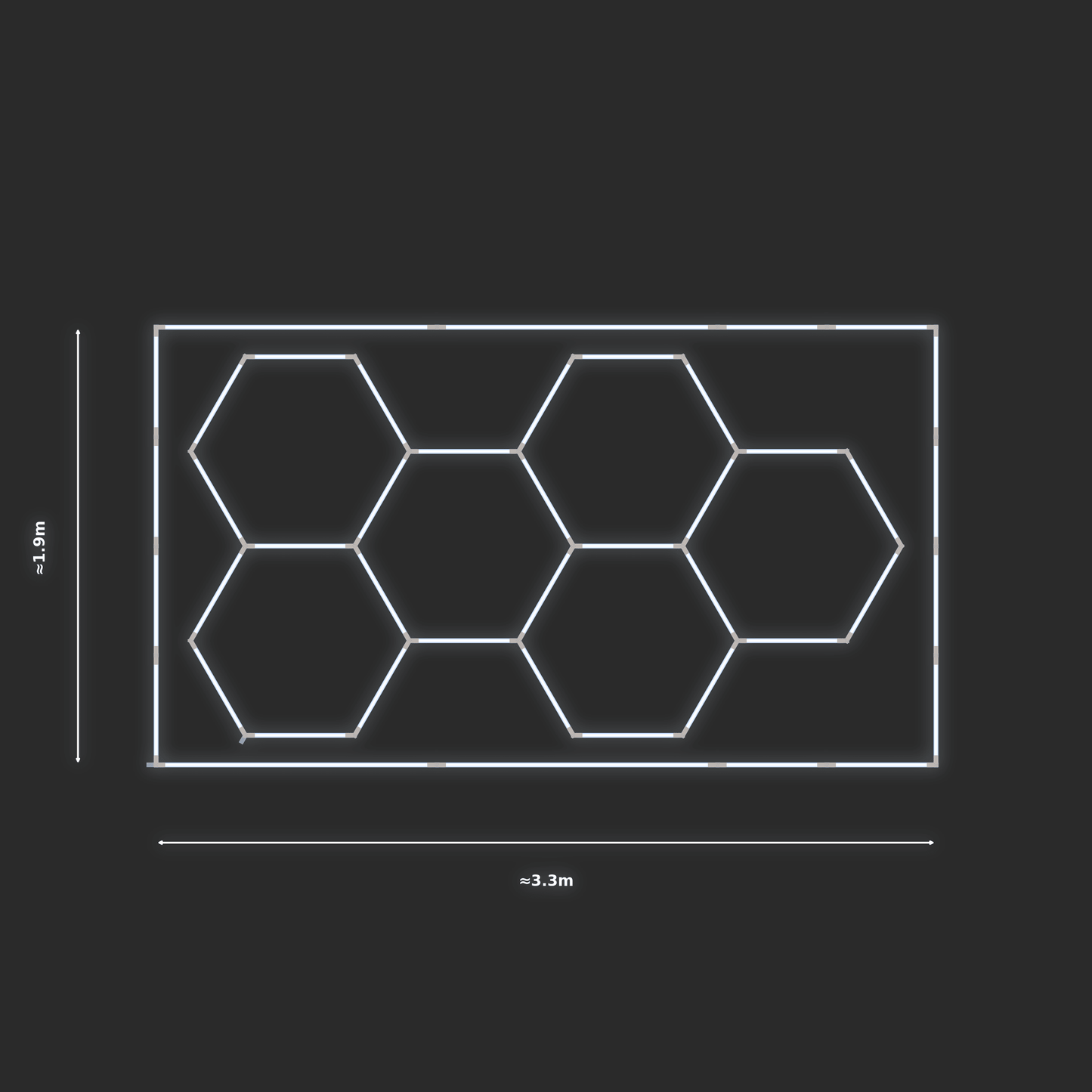 ULTRABEAM LED Light Kit Hex Classic 3.1x1.7m 168W — Cool White