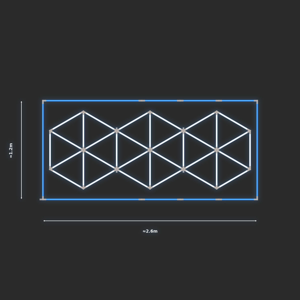 ULTRABEAM LED Light Kit Hex Subdivided 2.5x1m 204W — Blue