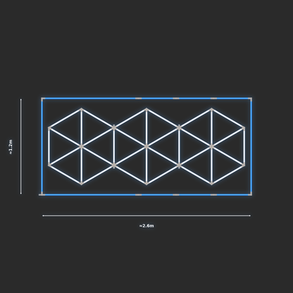 ULTRABEAM LED Light Kit Hex Subdivided 2.5x1m 204W — Blue