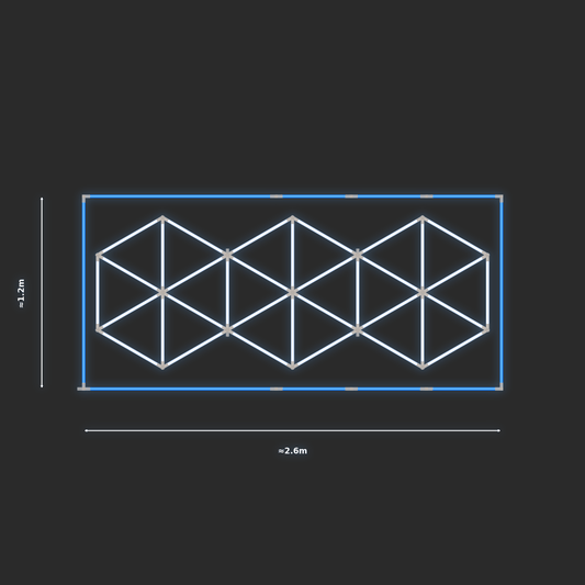 ULTRABEAM LED Light Kit Hex Subdivided 2.5x1m 204W — Blue