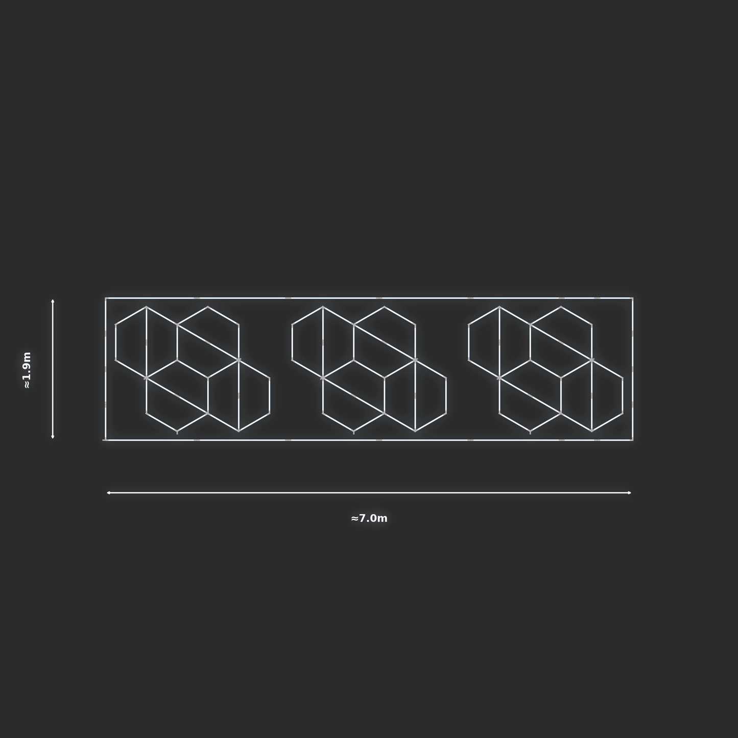 ULTRABEAM LED Light Kit Hex Alternating 2.1x1.7m 162W — Cool White, 3-pack