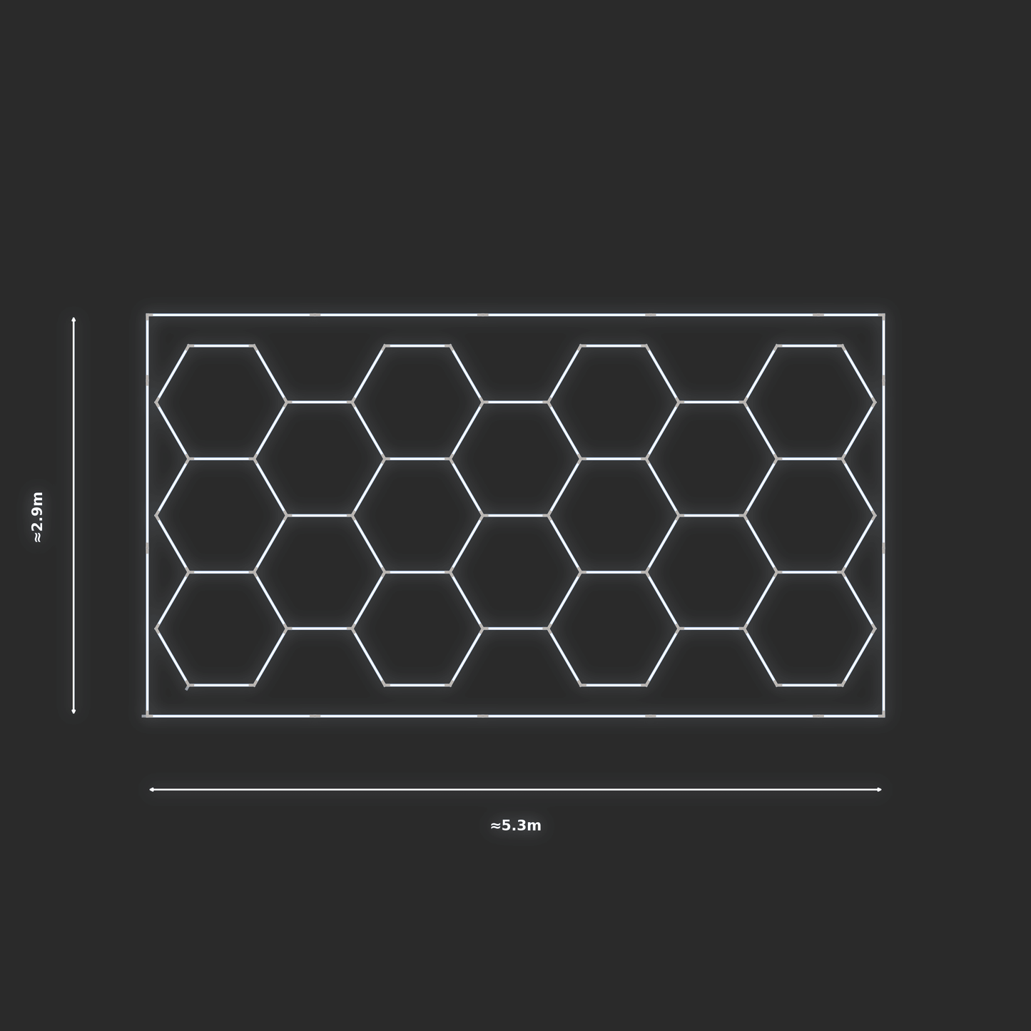 ULTRABEAM LED Light Kit Hex Classic 5.2x2.5m 438W — Cool White