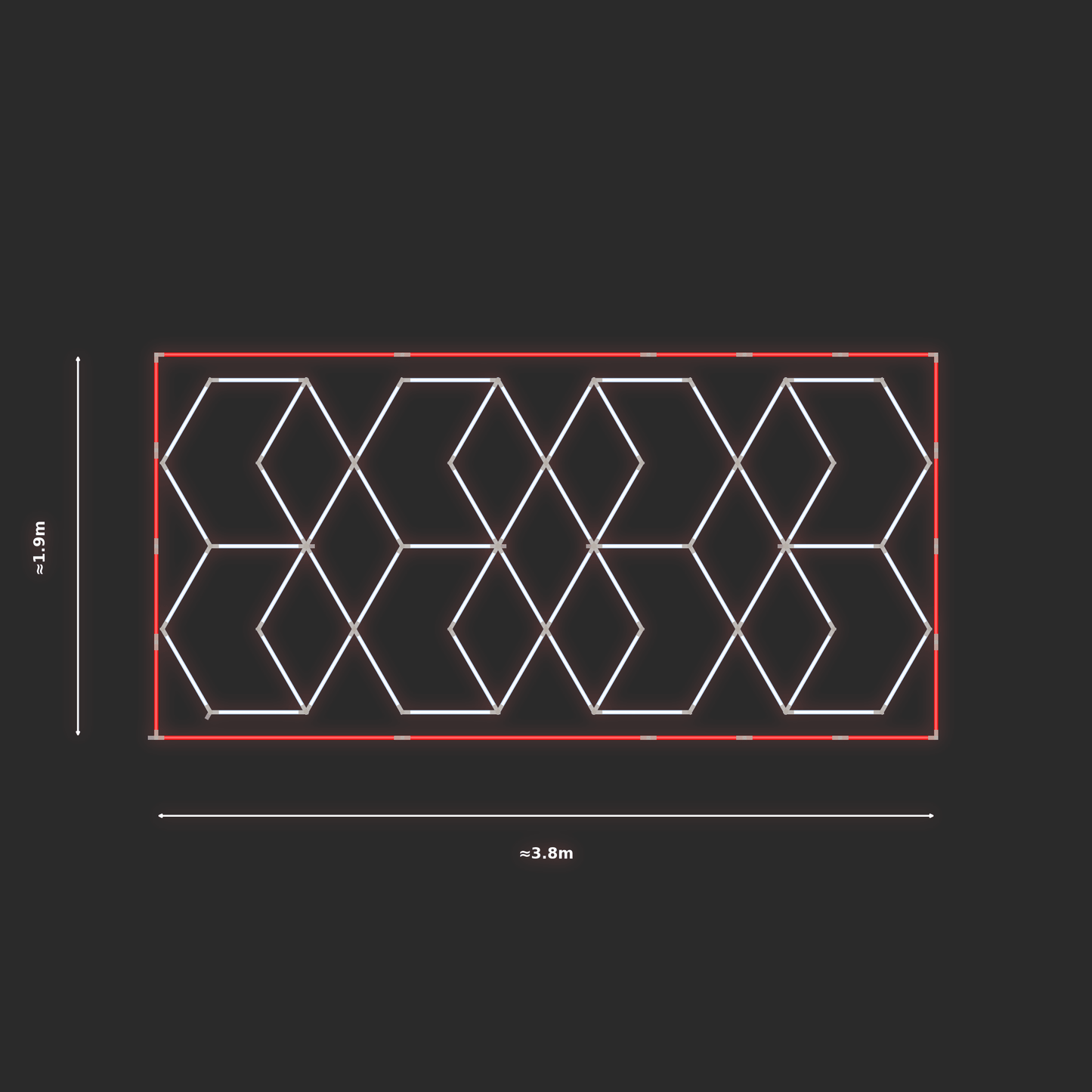 ULTRABEAM LED Light Kit Chevron 3.8x1.7m 360W — Red