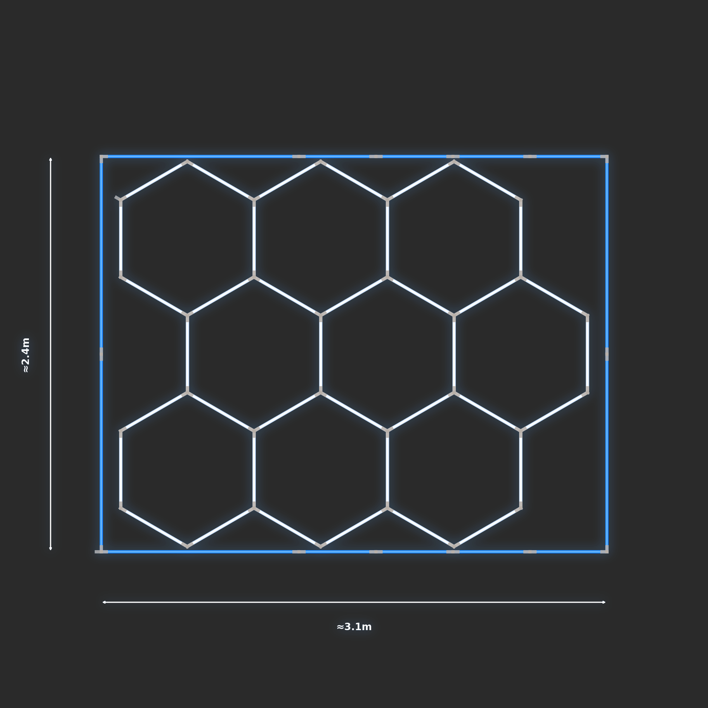 ULTRABEAM LED Light Kit Hex Classic 2.4x2.9m 228W — Blue