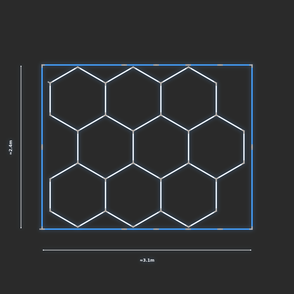 ULTRABEAM LED Light Kit Hex Classic 2.4x2.9m 228W — Blue