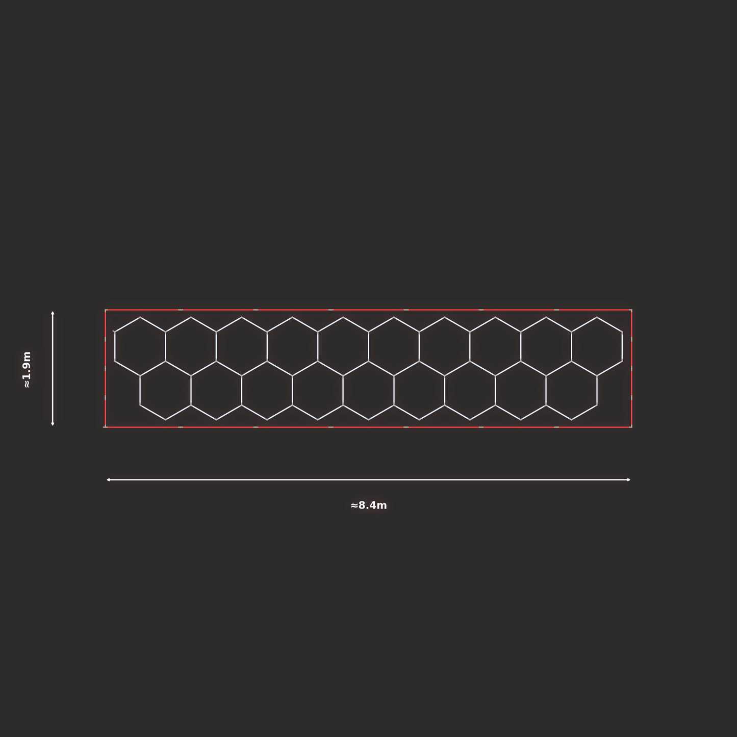 ULTRABEAM LED Light Kit Hex Classic 1.7x8.1m 474W — Red