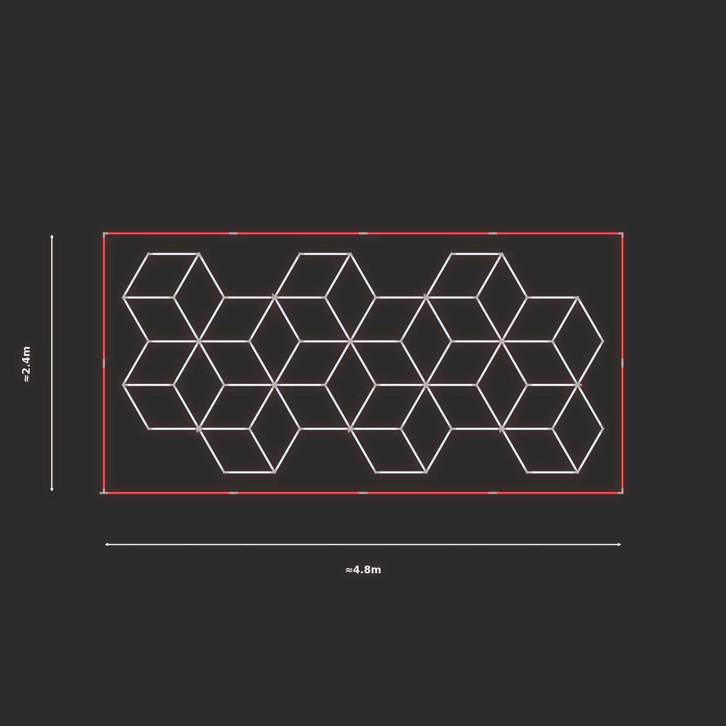 ULTRABEAM LED Light Kit Cube 2.1x4.5m 522W — Red