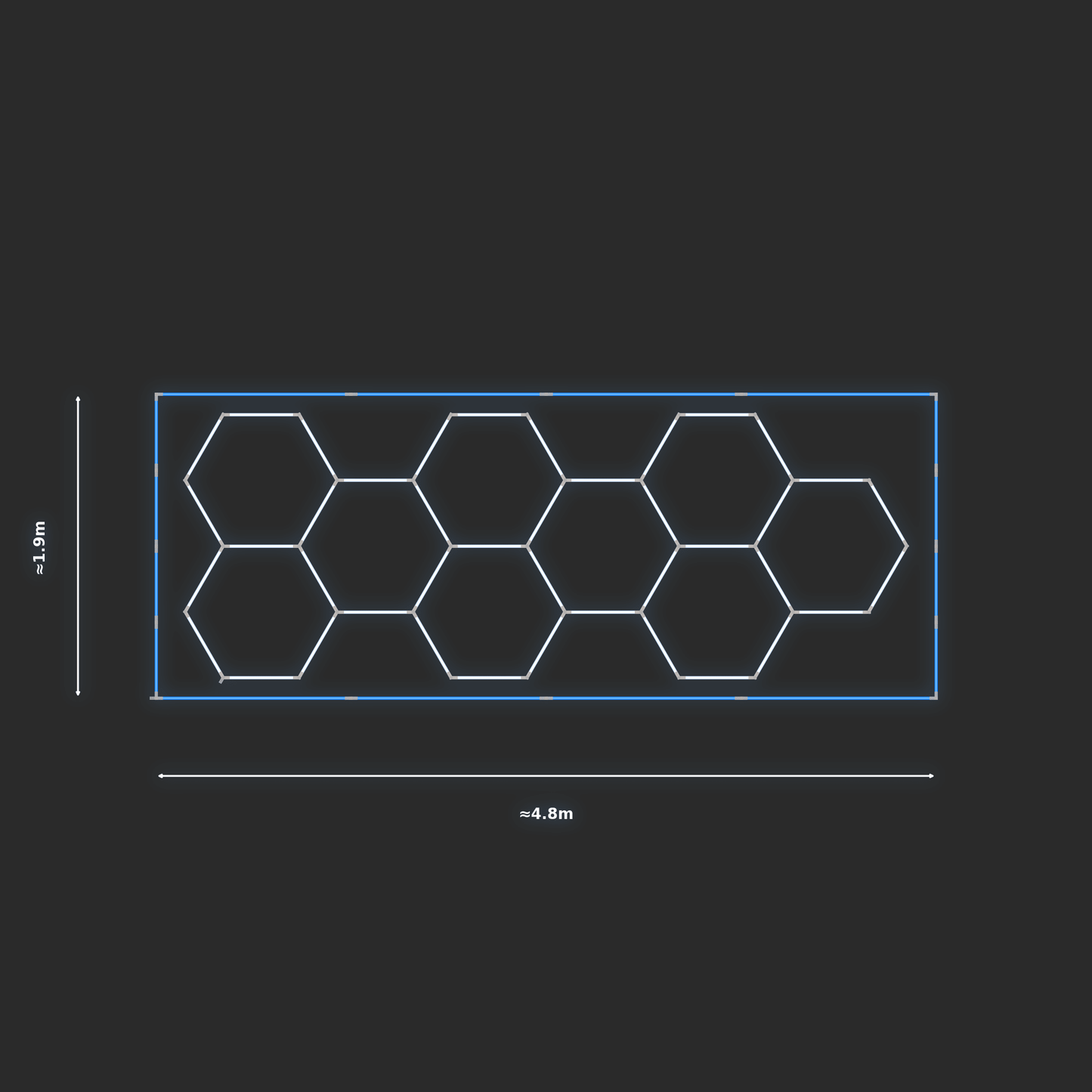 ULTRABEAM LED Light Kit Hex Classic 4.5x1.7m 246W — Blue