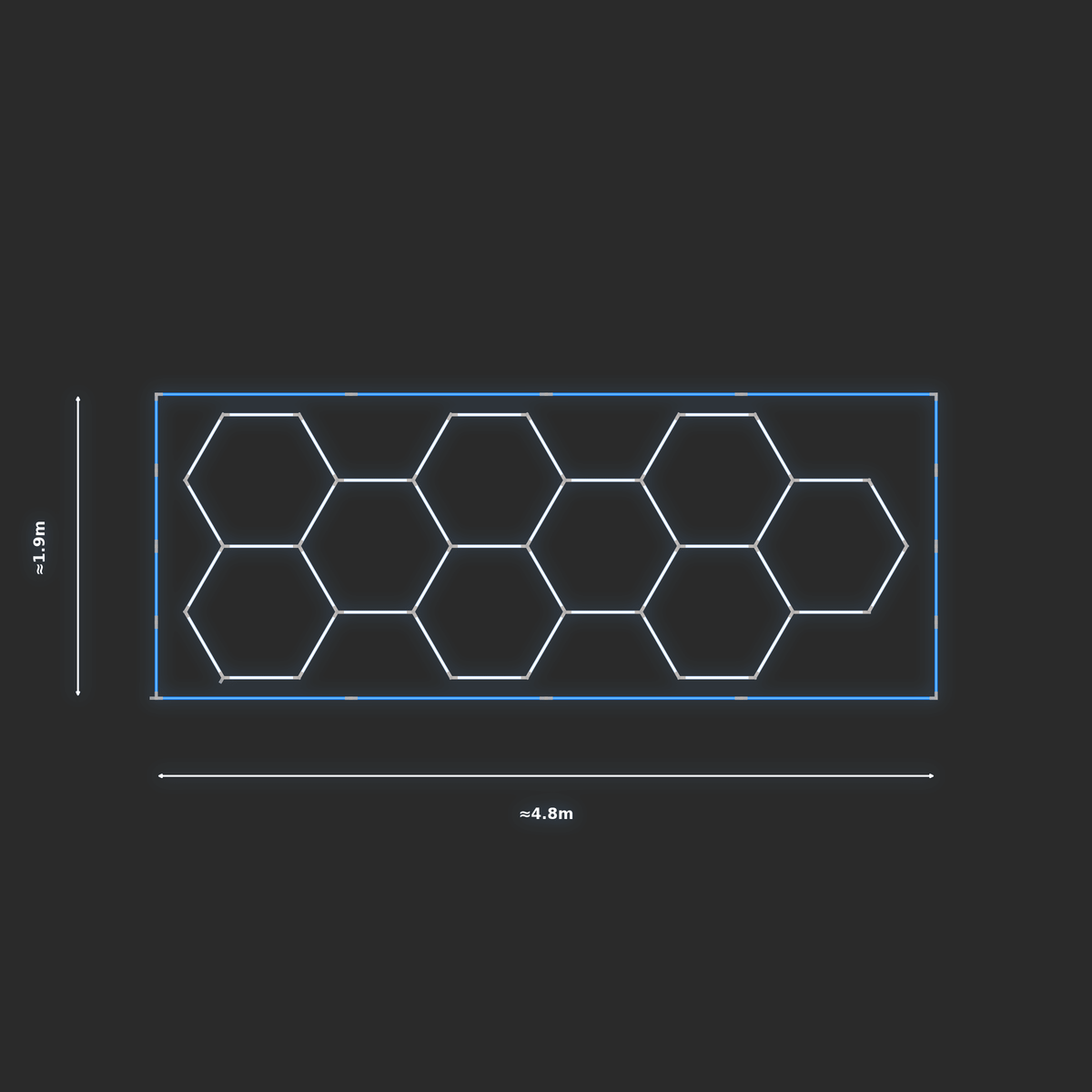 ULTRABEAM LED Light Kit Hex Classic 4.5x1.7m 246W — Blue