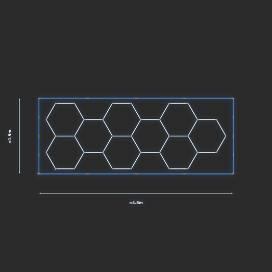 ULTRABEAM LED Light Kit Hex Classic 4.5x1.7m 246W — Blue