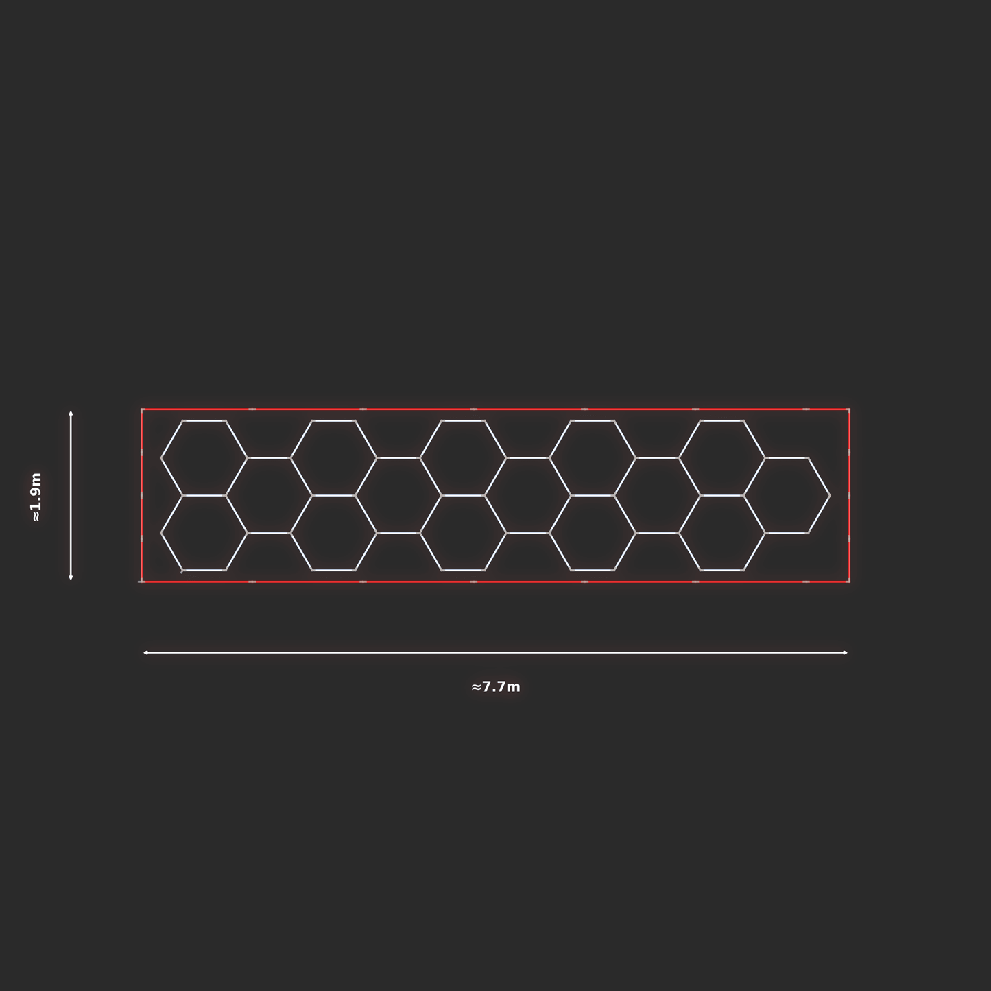 ULTRABEAM LED Light Kit Hex Classic 7.3x1.7m 402W — Red