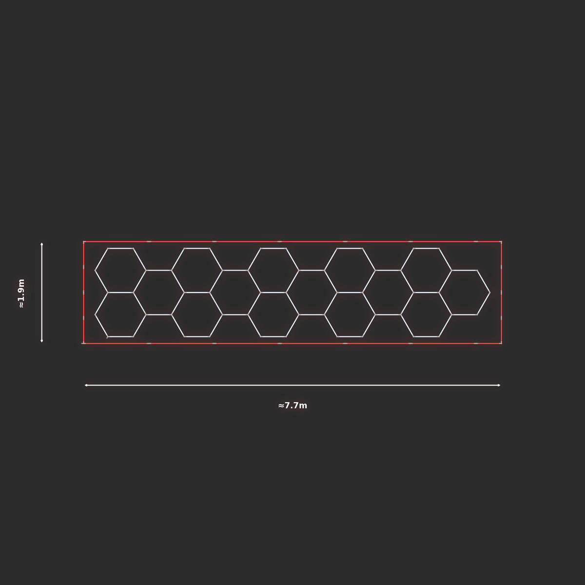 ULTRABEAM LED Light Kit Hex Classic 7.3x1.7m 402W — Red