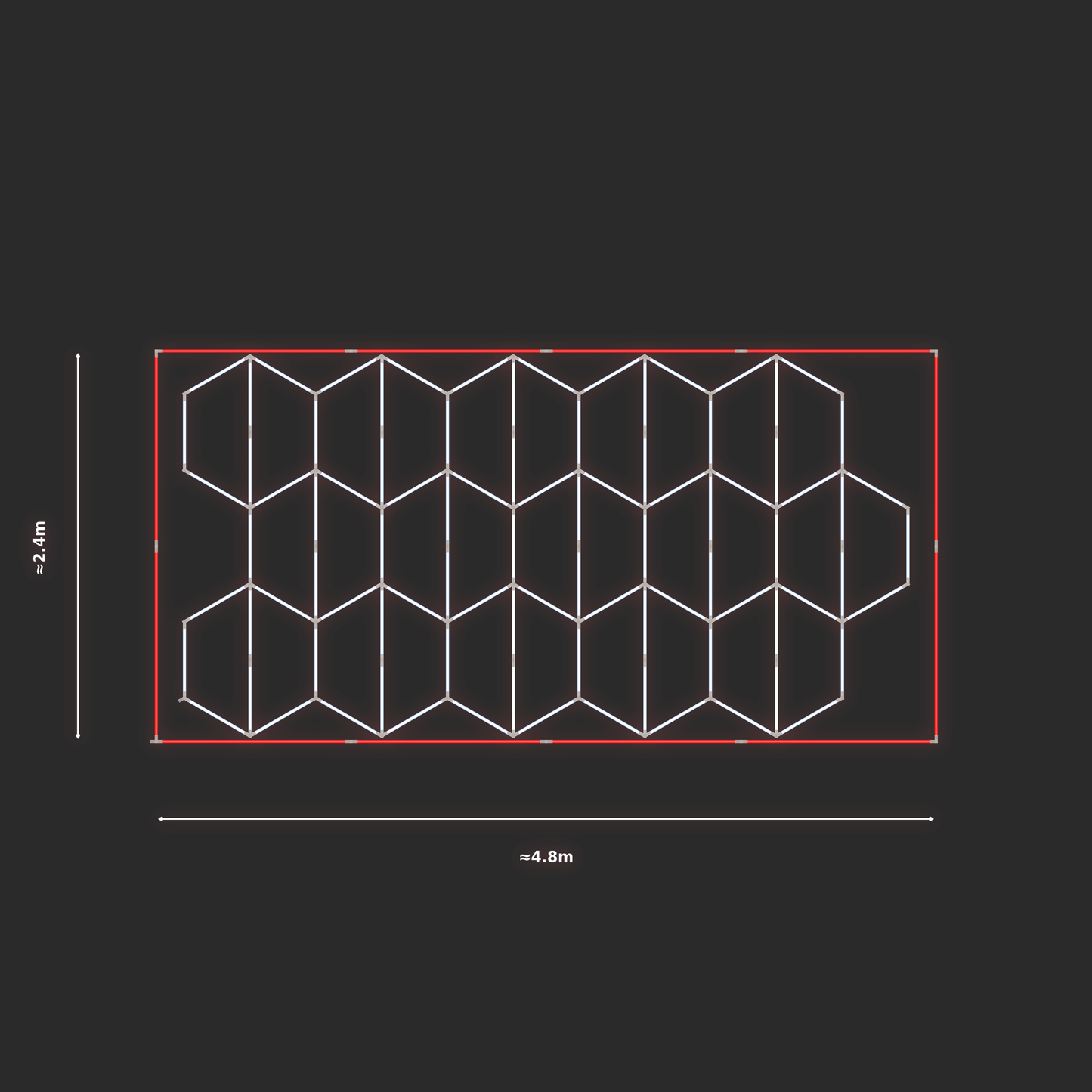 ULTRABEAM LED Light Kit Hex Vertical 4.5x2.4m 540W — Red