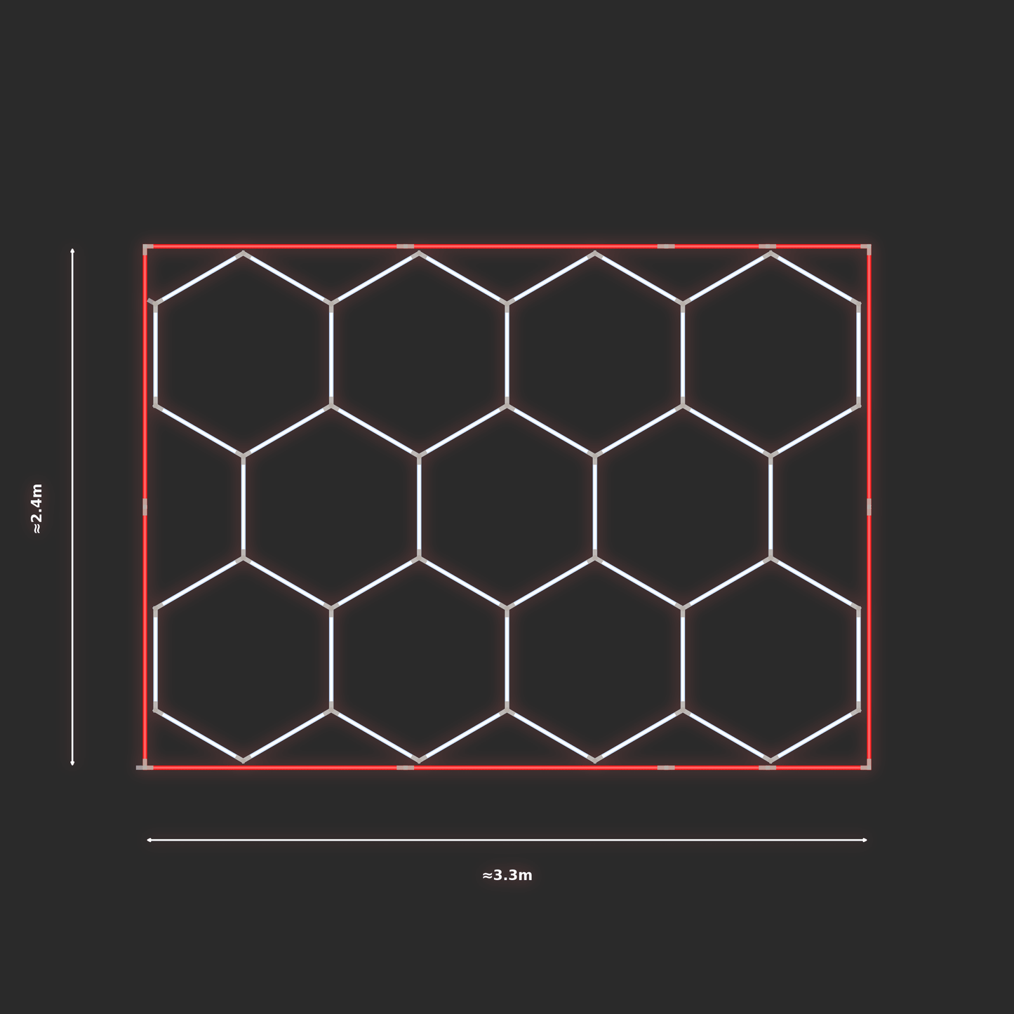 ULTRABEAM LED Light Kit Hex Classic 2.4x3.3m 276W — Red