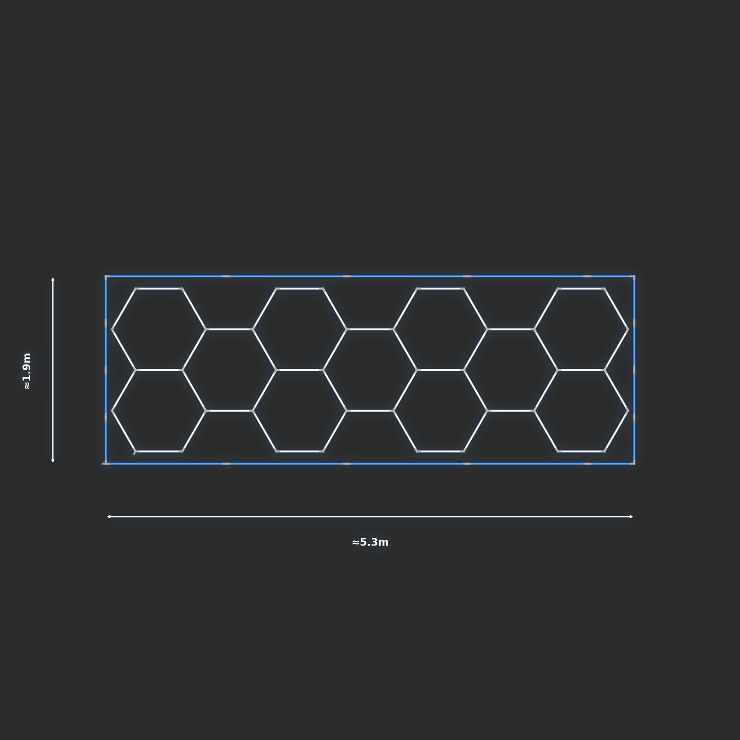 ULTRABEAM LED Light Kit Hex Classic 5.2x1.7m 300W — Blue